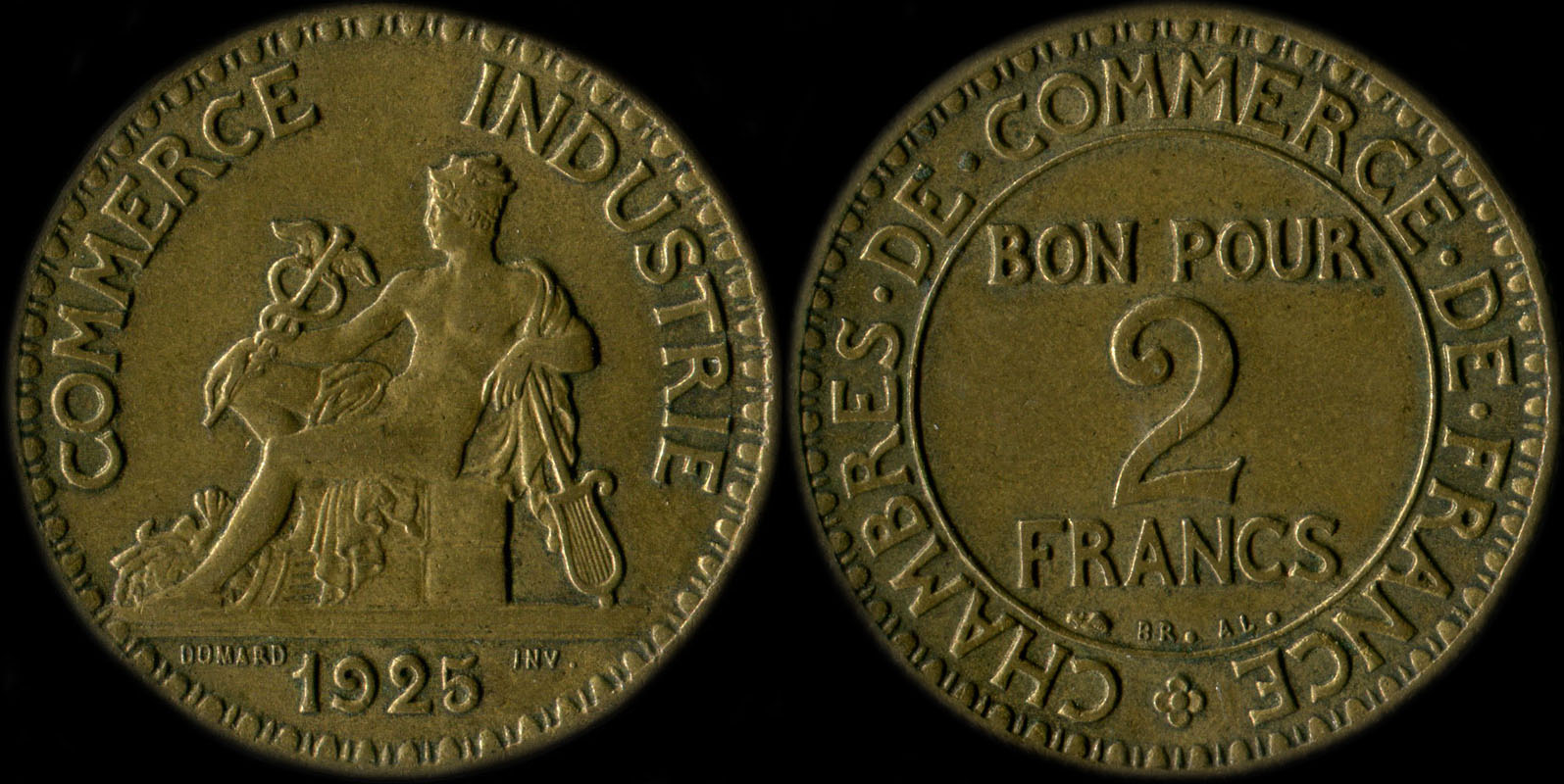 Pi�ce de 2 francs 1925 variante avec 5 ouvert