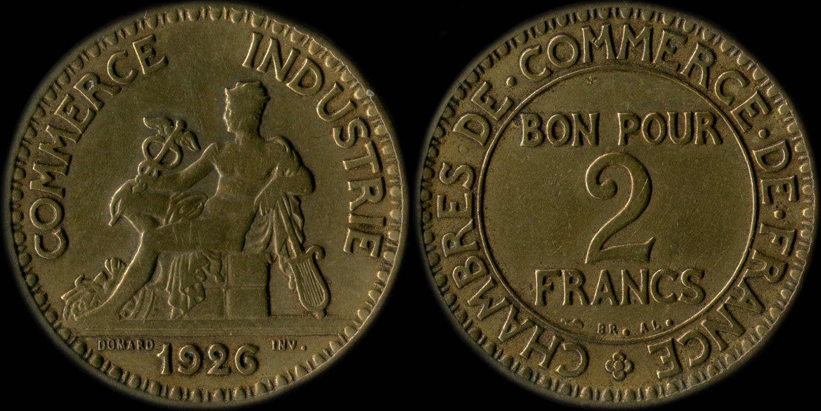 Pi�ce de 2 francs 1926 variante avec 2 ouvert