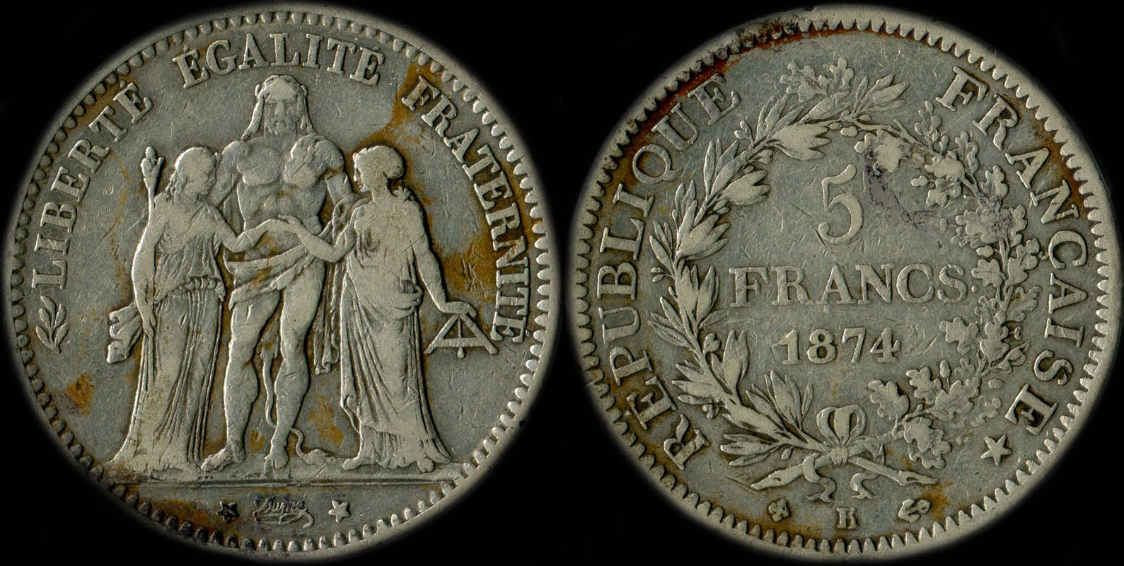 Pi�ce de 5 francs Hercule 1874K