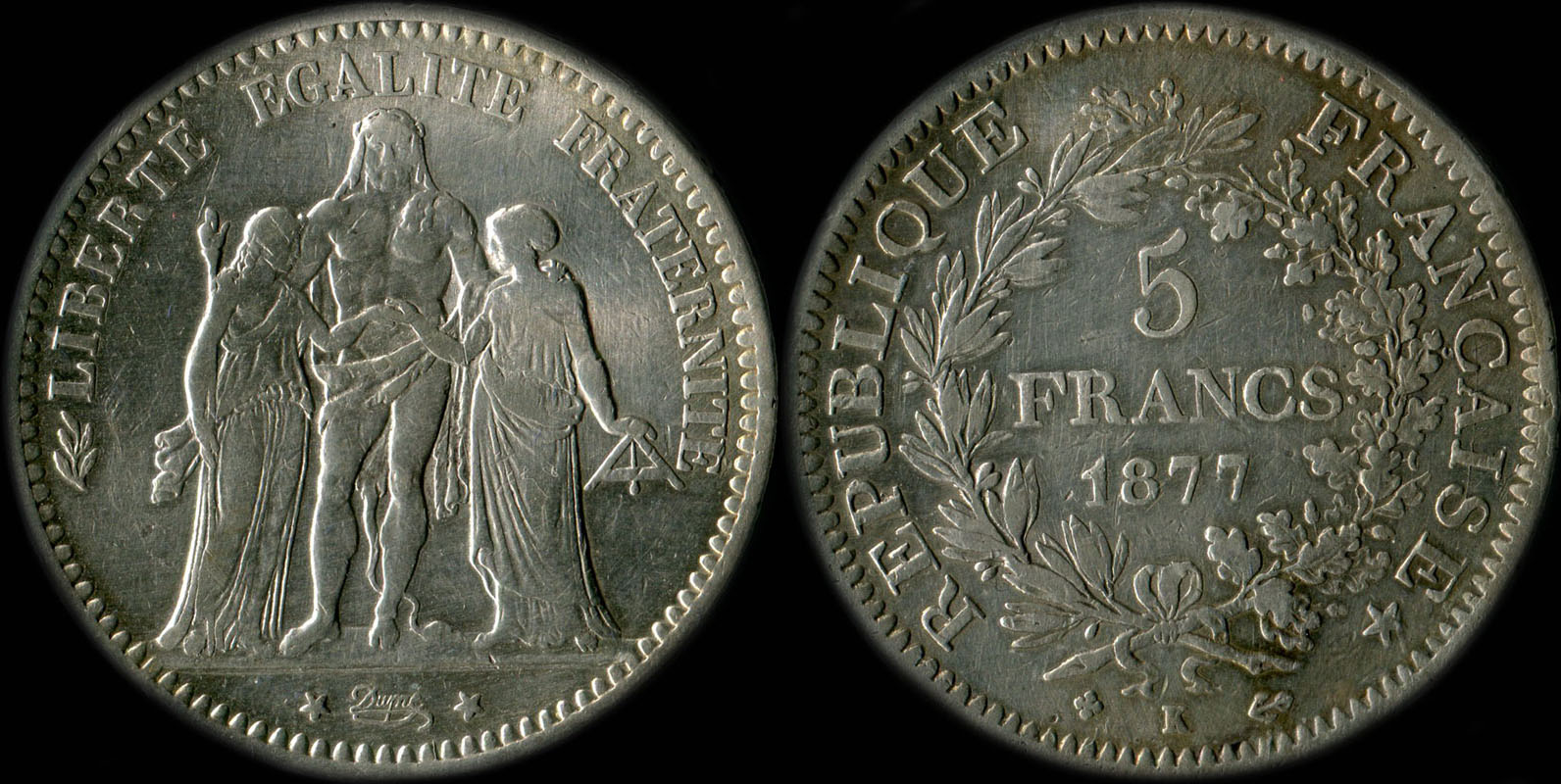 Pièce de 5 francs Hercule 1877K