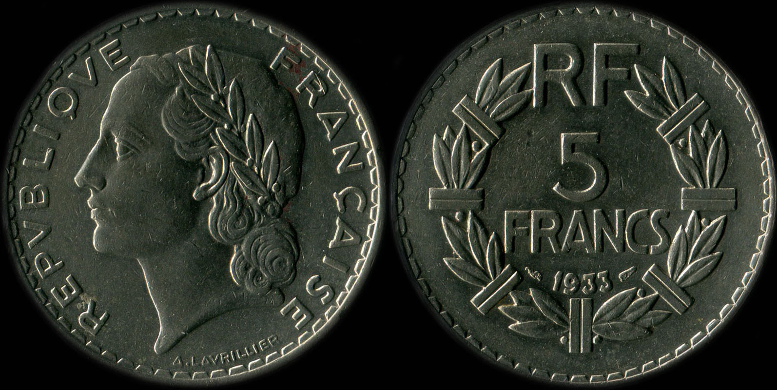 Pi�ce de 5 francs Lavrillier 1933