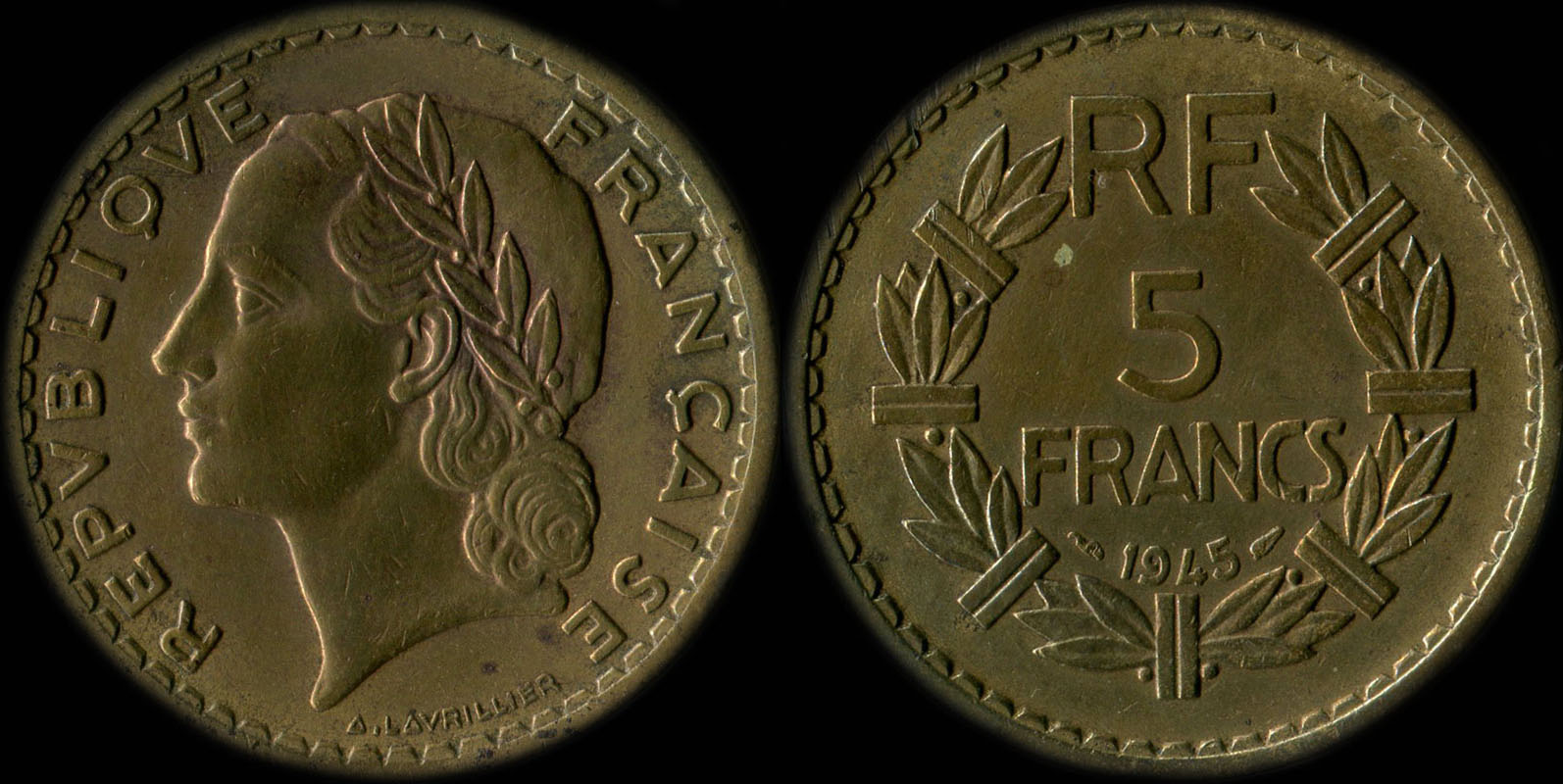 Pièce de 5 francs Lavrillier 1945