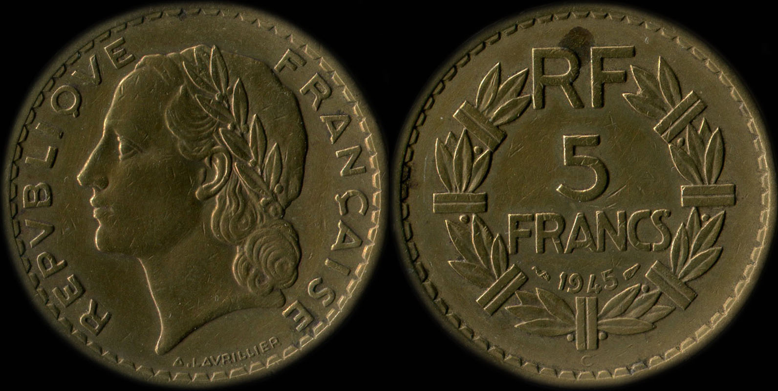 Pièce de 5 francs Lavrillier 1945C