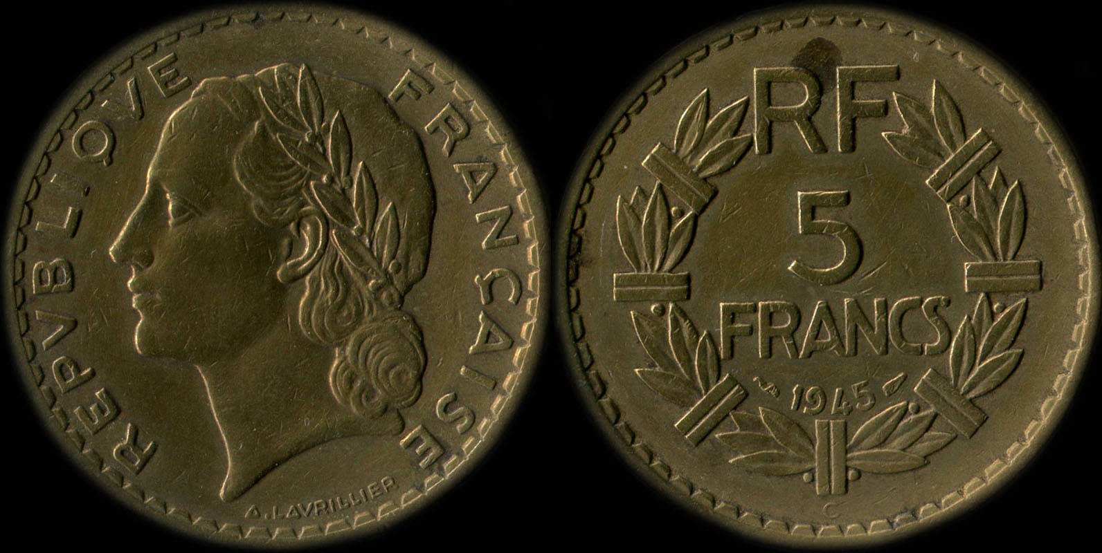 Pi�ce de 5 francs Lavrillier 1945C