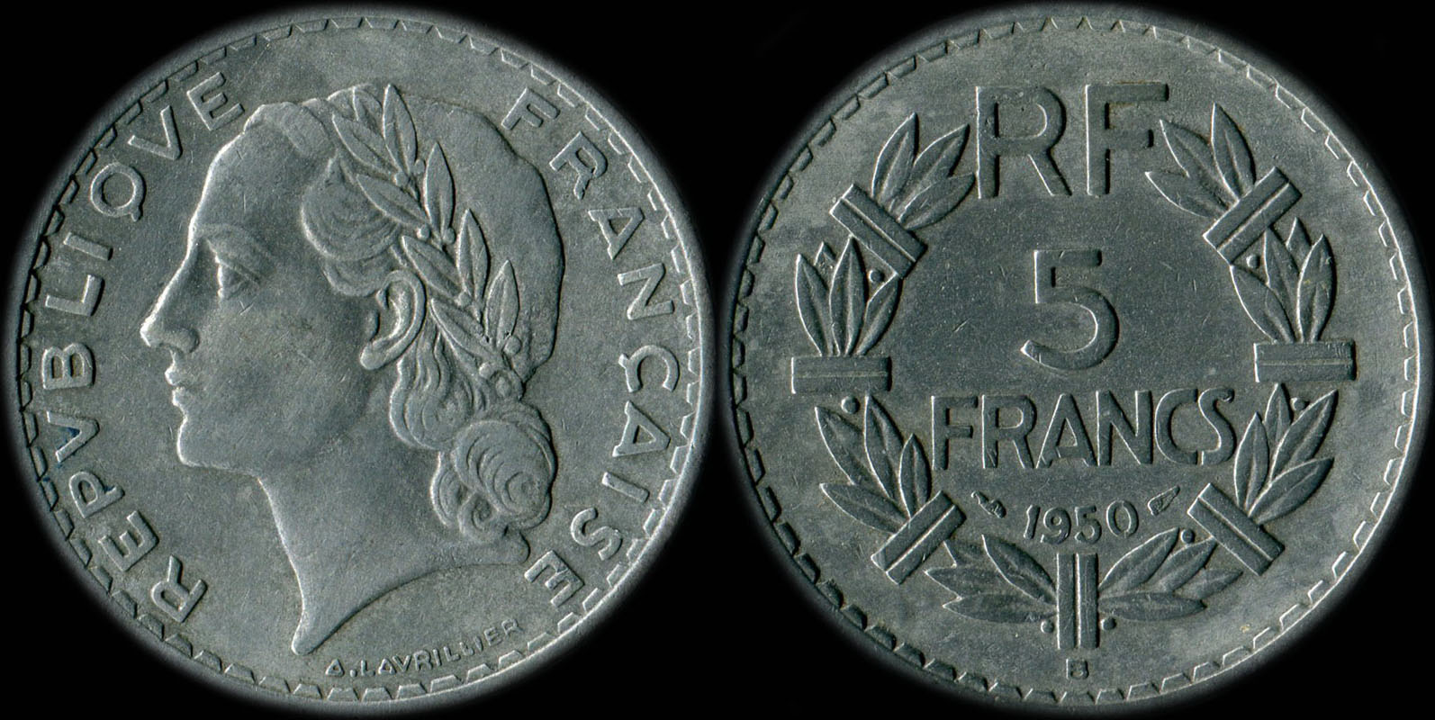 Pi�ce de 5 francs Lavrillier 1950B aluminium