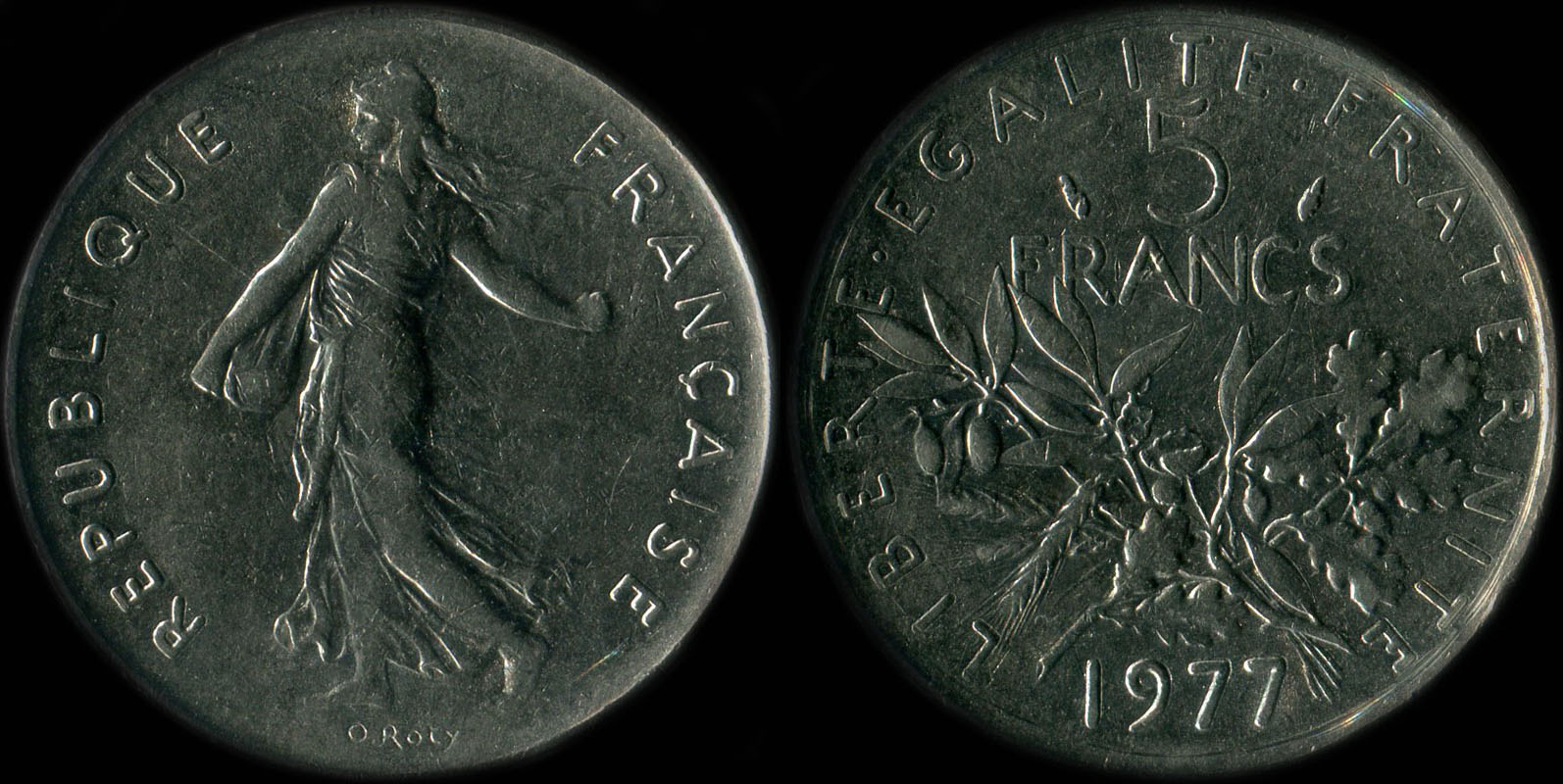 Pi�ce de 5 francs 1977 Semeuse cupro-nickel