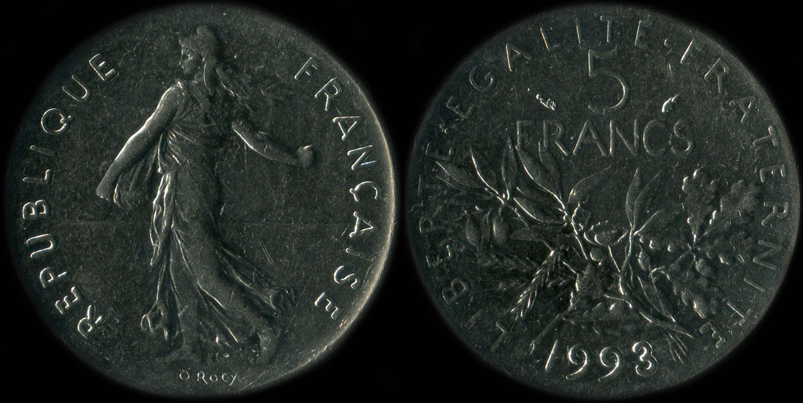 Pi�ce de 5 francs 1993 Semeuse cupro-nickel