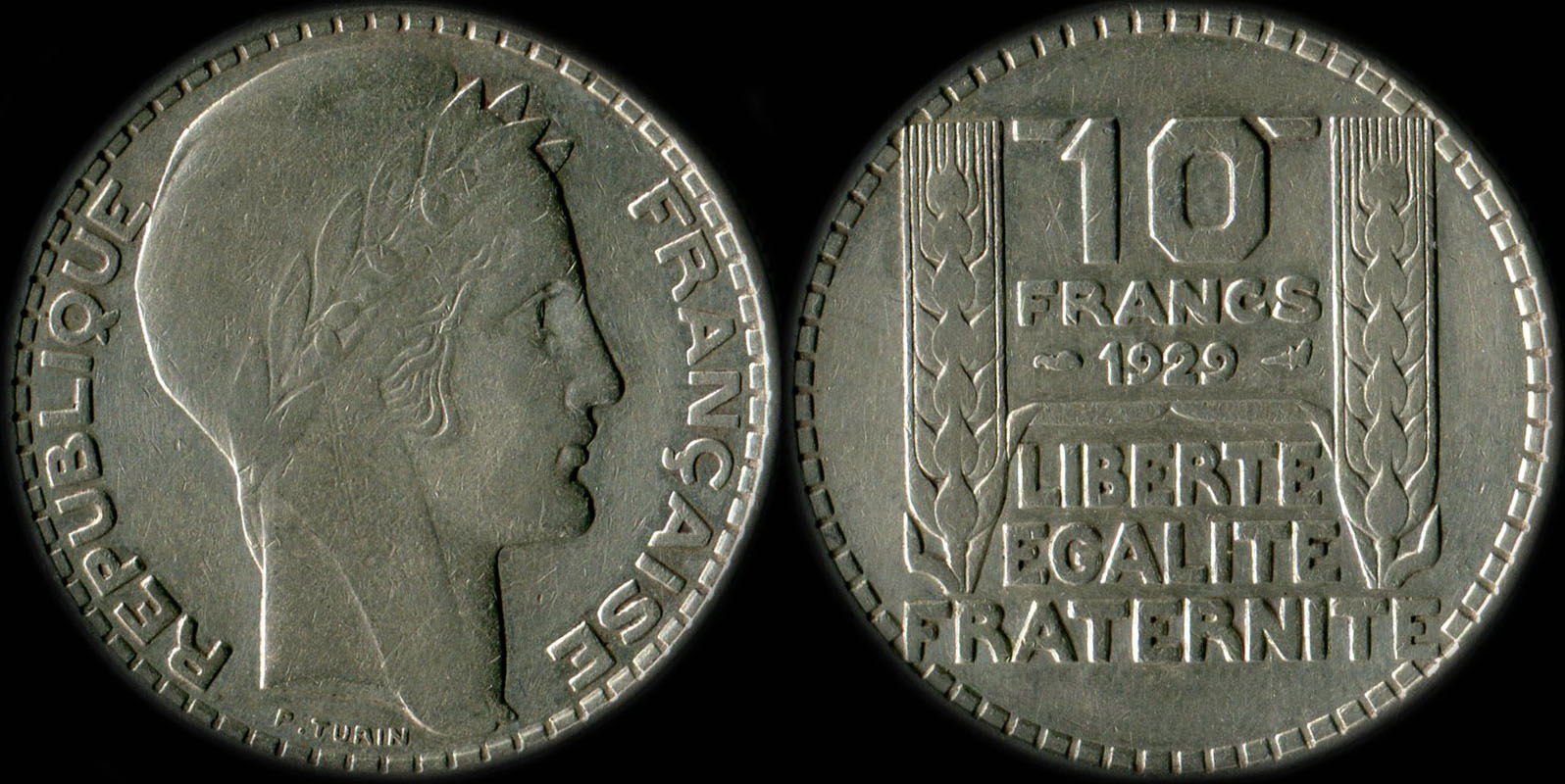 Pi�ce de 10 francs Turin argent 1929