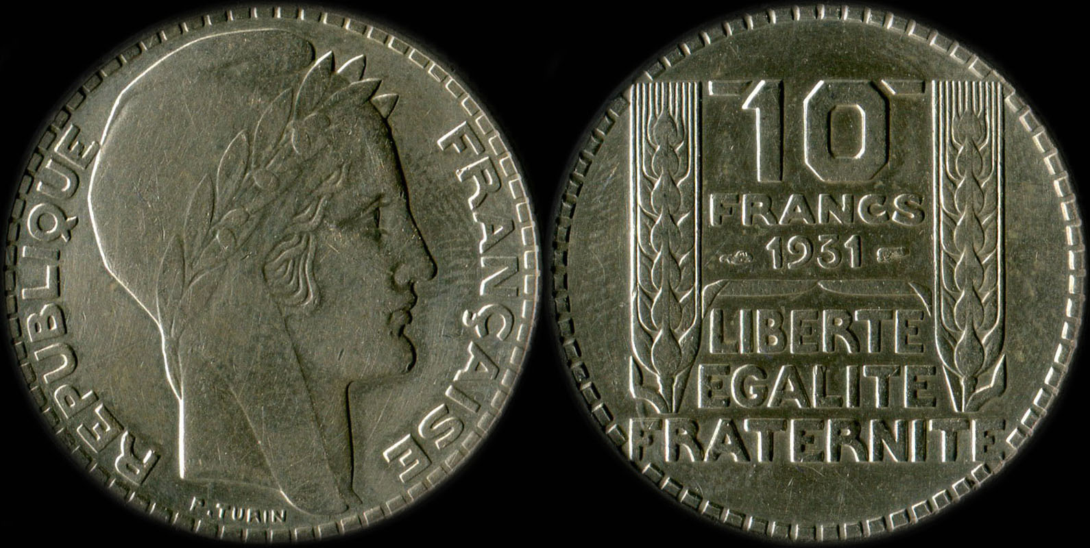 Pi�ce de 10 francs Turin argent 1931