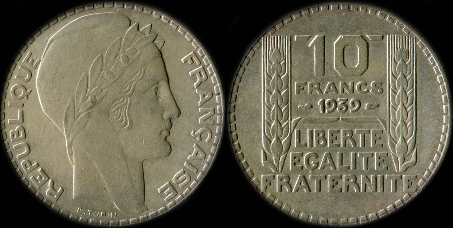 Pi�ce de 10 francs Turin argent 1939