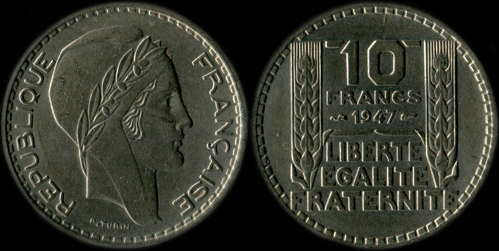 Pièce de 10 francs Turin à petite tête 1947