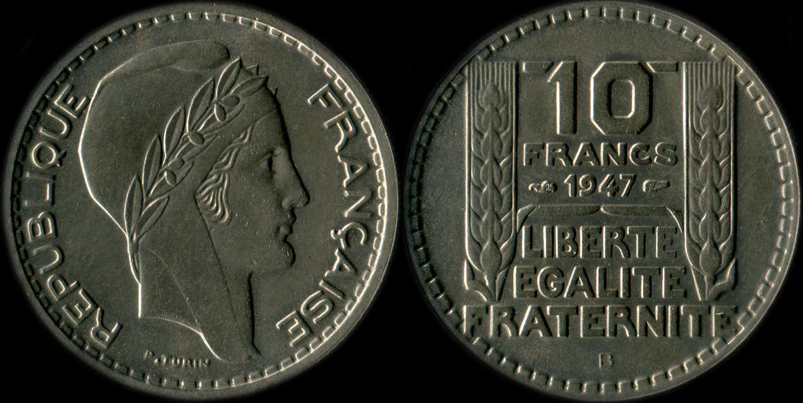 Pi�ce de 10 francs Turin petite t�te 1947B