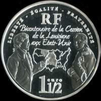 Pi�ce de 1 � euro 2003 - Bicentenaire de la Cession de la Louisiane aux Etats-Unis - avers