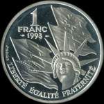 Pi�ce de 1 franc 1993 BE - Cinquantenaire du D�barquement  - revers
