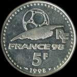 Pi�ce de 5 francs 1998 - Finale de la XVIe Coupe du Monde - 12 juillet 1998 - France-Br�sil - revers