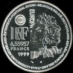 Pi�ce de 6,55957 francs 1999 - Europa - Art Grec et Romain - 1000 av. 476 apr. J.-C. - revers