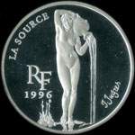 Pi�ce de 10 francs - 1 � euro - 1996 - Tr�sors des Mus�es d'Europe - La Source par Jean-Auguste-Dominique Ingres (Mus�e d'Orsay � Paris) - avers