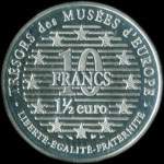 Pi�ce de 10 francs - 1 � euro - 1996 - Tr�sors des Mus�es d'Europe - La Maja Vestida par Francisco de Goya (Mus�e du Prado � Madrid) - revers