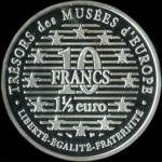 Pi�ce de 10 francs - 1 � euro - 1996 - Tr�sors des Mus�es d'Europe - Le Fifre par Edouard Manet (Mus�e d'Orsay � Paris) - revers