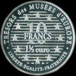 Pi�ce de 10 francs - 1 � euro - 1997 - Tr�sors des Mus�es d'Europe - La Petite Danseuse d'Edgar Degas (Tate Gallery � Londres) - revers