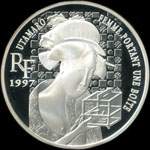 Pi�ce de 10 francs - 1 � euro - 1997 - Tr�sors des Mus�es d'Europe - Femme � la Bo�te par Kitagawa Utamaro (Mus�e Guimet � Paris) - avers