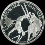 Pièce de 100 francs 1990 - XVIes Jeux Olympiques d'Hiver - Albertville 92 - Ski Acrobatique - Chamois - avers