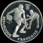 Pièce de 100 francs 1991 - Centenaire du Basket-Ball 1891-1991 - Fiba - Dribbleur - avers