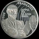 Pièce de 100 francs 1994 - La Liberté retrouvée - Appel du 18 juin 1940 - avers