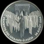 Pièce de 100 francs 1994 - La Liberté retrouvée - Libération de Paris - Descente des Champs-Elysées - avers