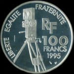 Pi�ce de 100 francs 1995 - Centenaire du Cin�ma - Alfred Hitchcock - revers