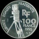 Pi�ce de 100 francs 1995 - Centenaire du Cin�ma - Arletty - revers