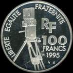 Pi�ce de 100 francs 1995 - Centenaire du Cin�ma - Charlie Chaplin - revers