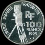 Pi�ce de 100 francs 1995 - Centenaire du Cin�ma - Jean Renoir - revers