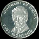 Pi�ce de 100 francs 1995 - Centenaire du Cin�ma - Yves Montand - avers