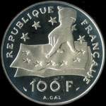 Pi�ce de 100 francs - 15 ecus - 1990 - Ren� Descartes 1596-1650 - revers