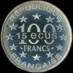Pi�ce de 100 francs - 15 ecus - 1995 - L'Alhambra - revers