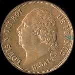 Pi�ce de 5 centimes 1821A - Louis XVIII - Roi de France - essai de Tiolier - cuivre - avers