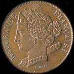 Pièce de 10 centimes 1848 - Concours de Domard - cuivre avec revers de type A - avers