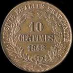 Pi�ce de 10 centimes 1848 - Concours de Domard - cuivre avec revers de type A - revers