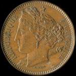 Pièce de 10 centimes 1848 - Concours de Domard modifié - cuivre avec revers de type A - avers