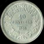 Pièce de 10 centimes 1848 - Concours de Farochon - etain - revers