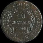 Pièce de 10 centimes 1848 - Concours de Magniadas - cuivre - revers