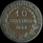 Pièce de 10 centimes 1848 - Concours de Montagny - cuivre - revers