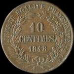 Pi�ce de 10 centimes 1848 - 3�me Concours de Rogat - cuivre - revers