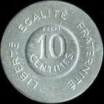 Pièce de 10 centimes 1909 - essai de Rude - aluminium - revers