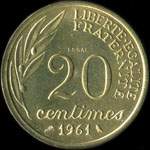 Pièce de 20 centimes 1961 - Concours de Baron - revers