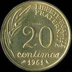 Pi�ce de 20 centimes 1961 - Concours de Baron - revers