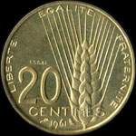 Pièce de 20 centimes 1961 - Concours de Coëffin - revers