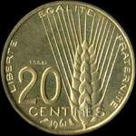 Pi�ce de 20 centimes 1961 - Concours de Co�ffin - revers