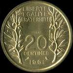 Pièce de 20 centimes 1961 - Concours de Lagriffoul - revers